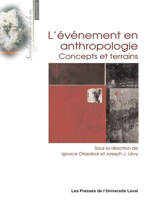 cover image of Evénement en anthropologie L'